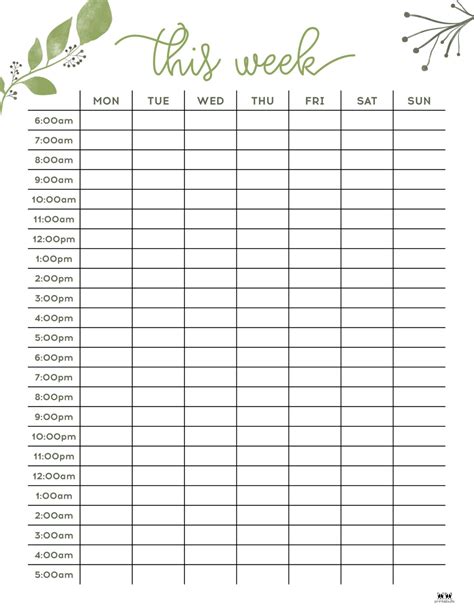 Hourly Planner Printable