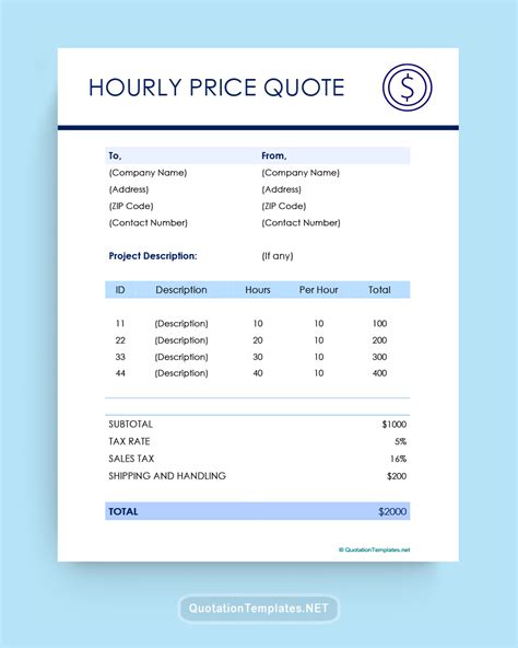 Free Hourly Invoice Template PDF WORD EXCEL
