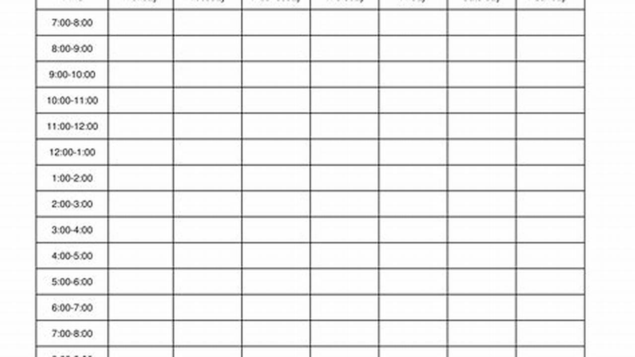 FREE Hourly Weekly Planner Template