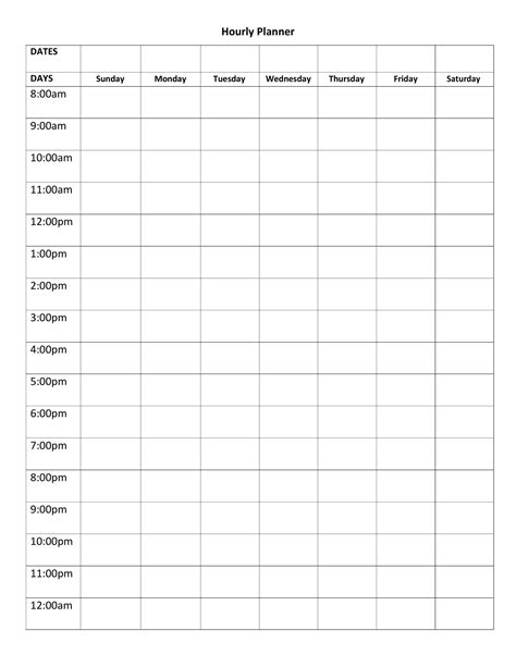 43 Effective Hourly Schedule Templates (Excel & MS Word) ᐅ TemplateLab