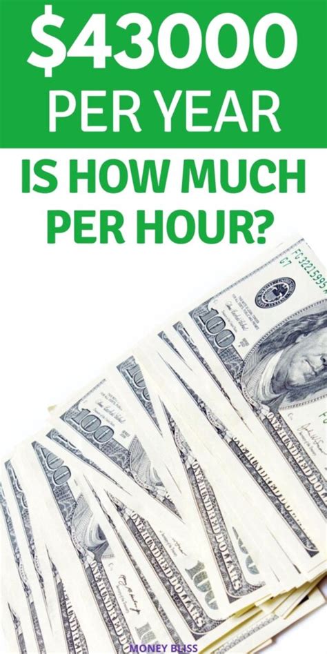 hourly pay for 43000 a year