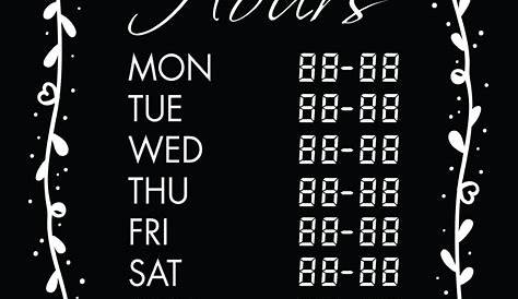 Printable Business Hours Sign Lovely Business Hours Of