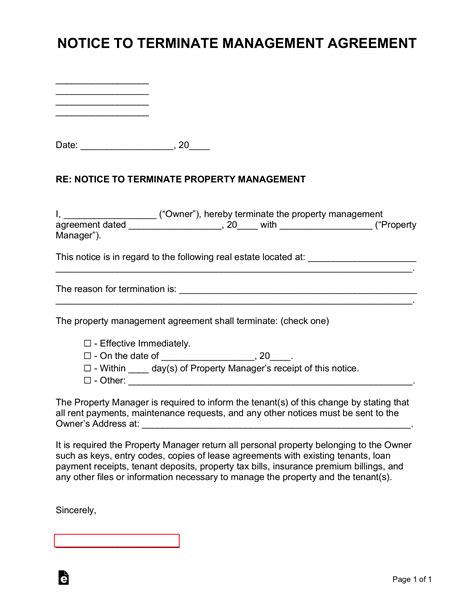 Free Landlord Notice Of Termination Of Lease Template By