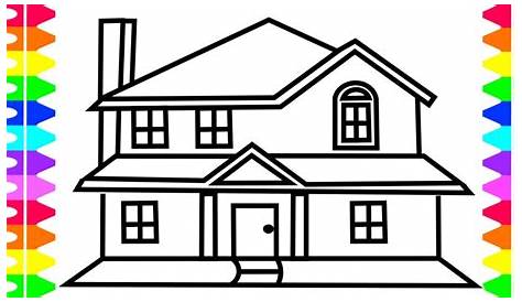 Sunny Day House Coloring Page Free Clip Art