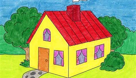 House Drawing Picture Colourful How To Draw A · Art Projects For Kids