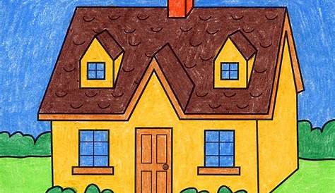 How to Draw a House, For Kids , Step by Step Drawing