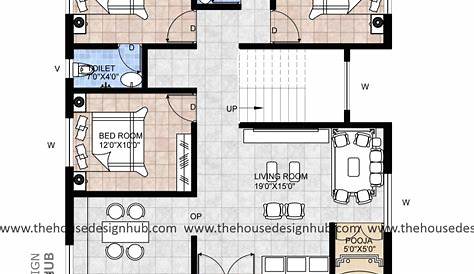 House Map Design 2050 3 Bhk Mediterranean Style Plan Beds 2 Baths Sq/Ft