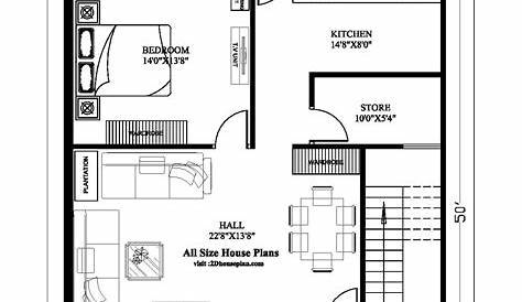 Floor Plan for 30 X 50 Feet Plot 3BHK (1500 Square Feet