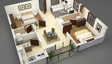 House Plans 3d 25 More 3 Bedroom 3D Floor Architecture & Design