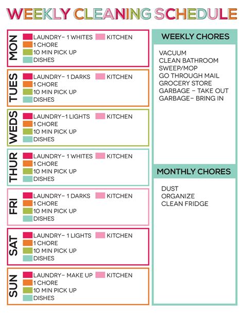 House Cleaning Schedule Example
