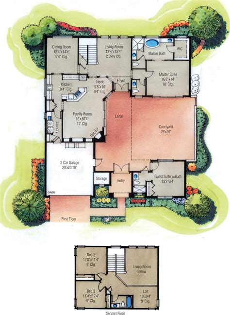 house floor plans with center courtyard