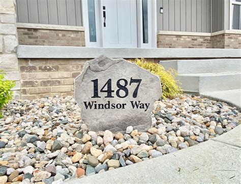 house number stone ideas