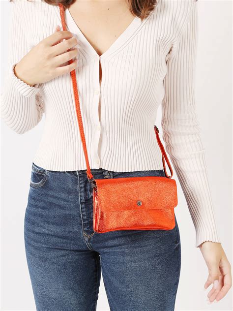 house of milano orange cross body bag