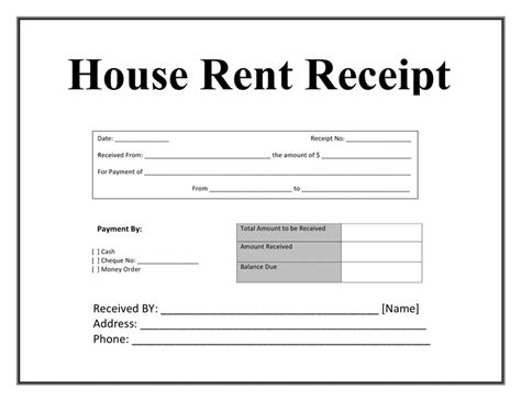 house rent format in word