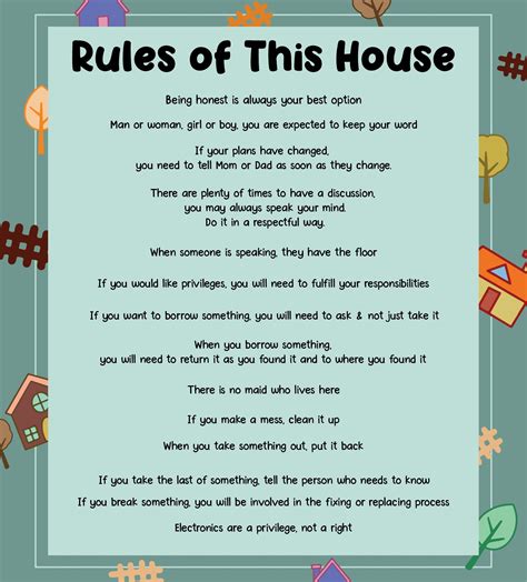 House Rules Printable Template