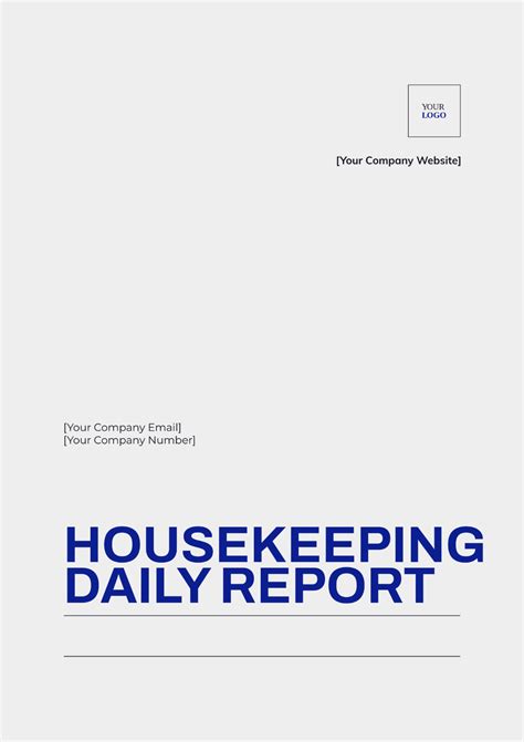 Housekeeping Daily Report Sample