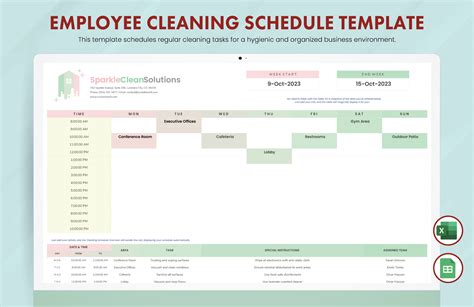 housekeeping daily work schedule format excel
