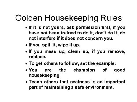Housekeeping Rules For Wedding Reception