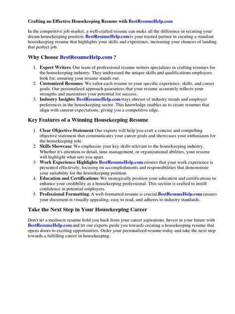 Housekeeping Without Experience