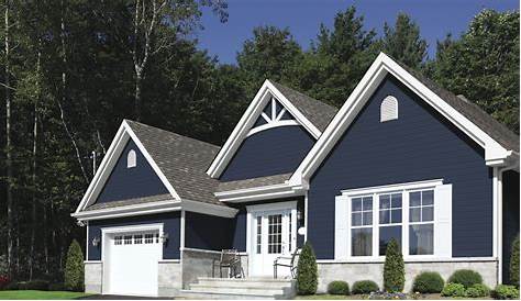 Houses With Dark Blue Vinyl Siding Grey House Architecture Brick And