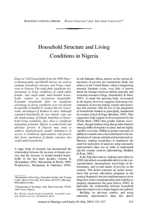 housing condition in nigeria pdf