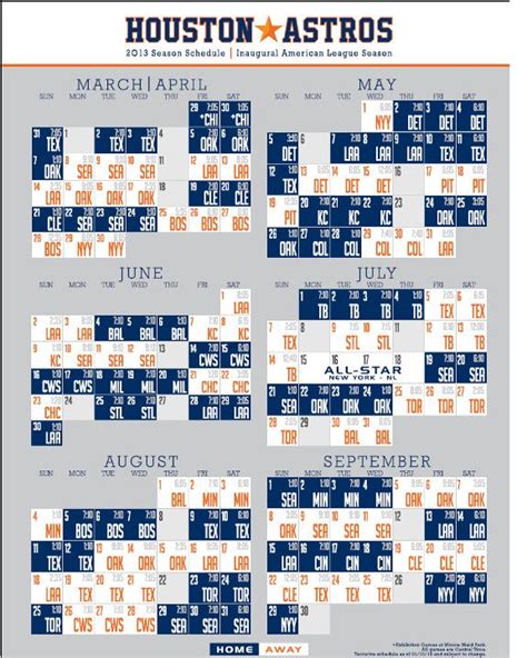 houston astros baseball schedule 2013