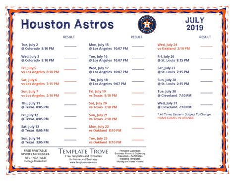 houston astros schedule 2019