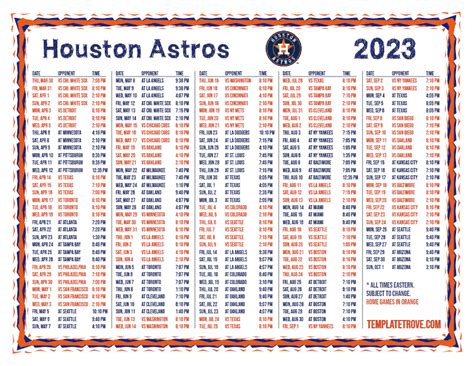 houston astros schedule 2023 calendar