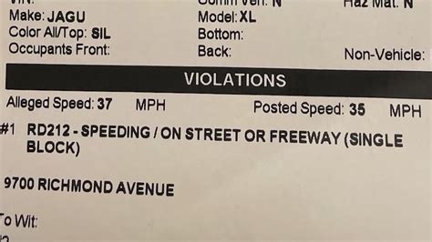 houston texas speeding ticket