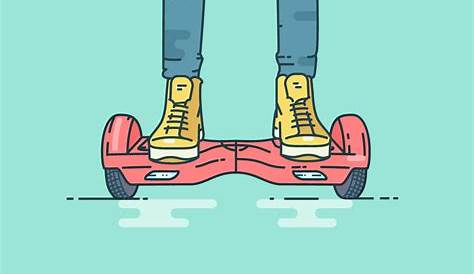 Hoverboard Cartoon A Pretty Blonde Girl Rolling Around On Her