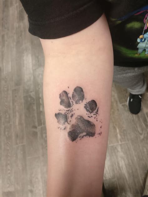 My first tattoo. My dogs paw print by Kirk Island Tattoo