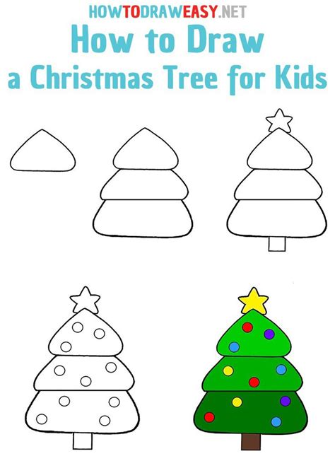 Christmas Tree Drawing Coloring Page