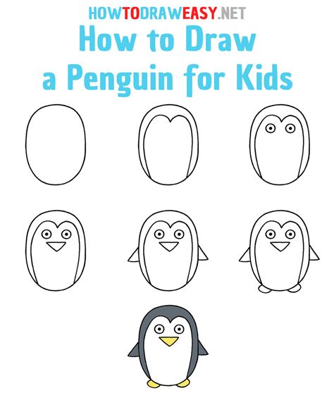 Drawing a Penguin Step by step drawing, Drawings, Felt tip