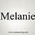 how do you spell melanie
