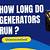 how long does a generator run on gas