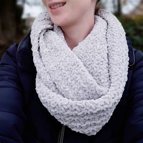 Crochet bulky infinity scarf handmade Etsy