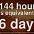 how many days is 144 hours