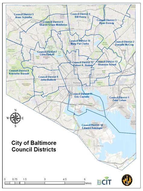 How Many Districts In Baltimore City