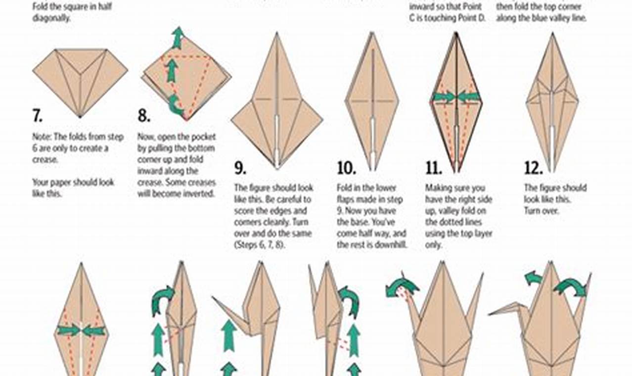 how many folds in an origami crane