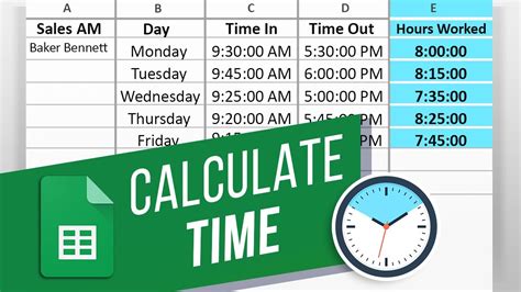 How To Calculate Time in Google Sheets