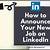 how to announce a job opening on linkedin
