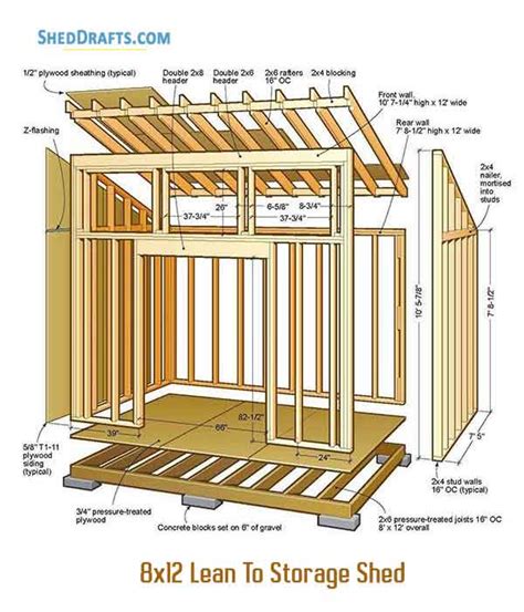 DIY 8x12 Lean to Shed Free Garden Plans How to build garden projects