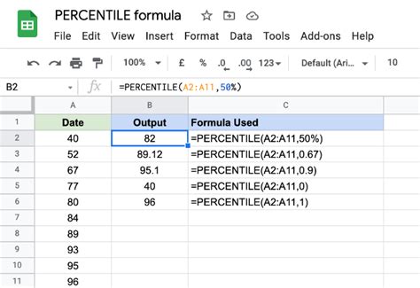 Mean, Standard Deviation and Percentile on Google sheet.webm YouTube
