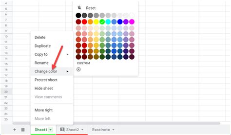 How to get the Hexadecimal codes of colors in Google Sheets