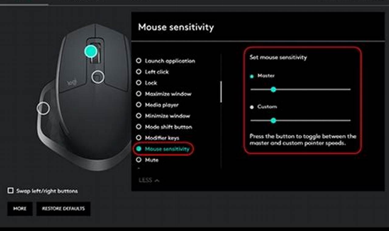 how to change sensitivity on logitech mouse
