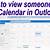 how to check someone else's calendar in outlook