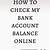how to check your checking account balance