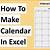how to create a calender on excel