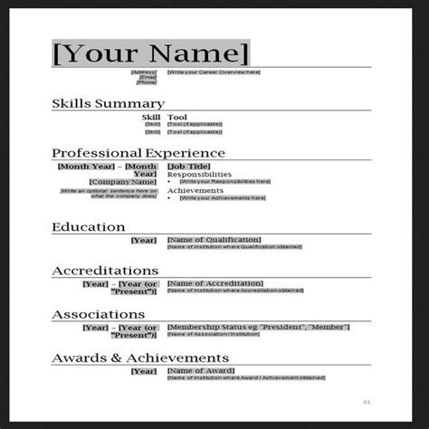 word document resume template word document template