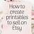 how to create etsy printables